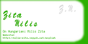 zita milis business card